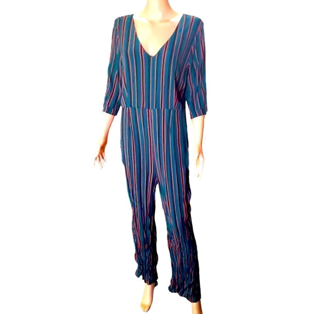 wildโfableโStripeโJumpsuitย SzโXXL